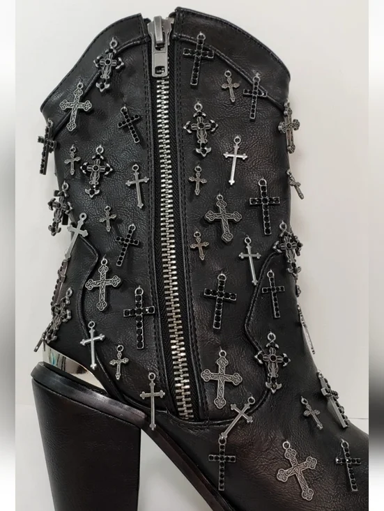 Dolls Kill WIDOW Cross Idol Worship Cowboy Boots, Size 9 *NEW & RARE!* - Picture 6 of 10